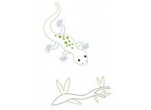 Stickdatei - Echse Reptil Fransenappli